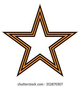 Five-pointed star of the St. George's ribbon vector illustration isolate