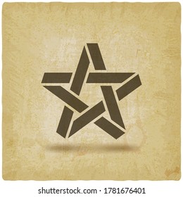 Símbolo estrella de cinco puntas sobre fondo vintage
