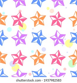Five-pointed stars seamless background. For wrappers, fabrics, backgrounds, backdrops, etc.