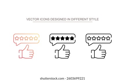 Fivestar Feedback icon design with white background stock illustration