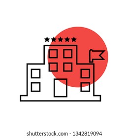 Five-star hotel icon vector