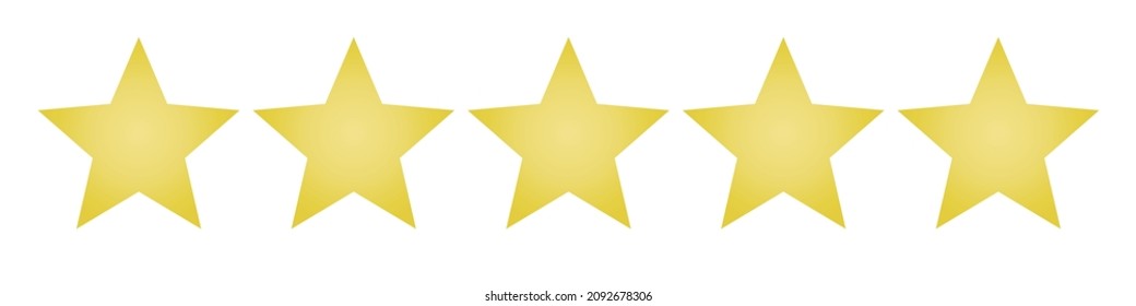 Five-star icon that can be used for reviews and other purposes. Vector.