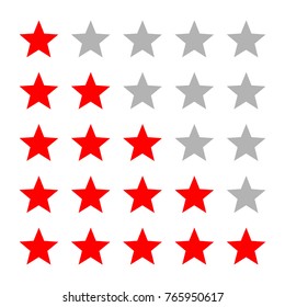 A five-star rating for grading. Vector illustration.