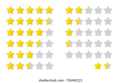 five-stars rating icon set