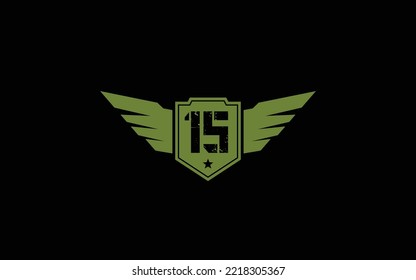 FIVETEEN Number army for team identity. Military template vector illustration for your brand.
