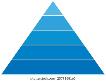 Five-tier pyramid illustration: blue gradation