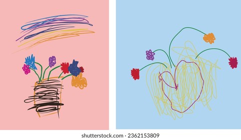 a five-year-old little princess drew with her hands, her mum did vector work