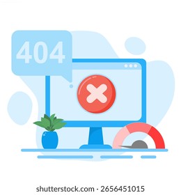  Corrigir erro 404, aviso ou manutenção, Corrigir erro do servidor. Ilustração de vetor de estilo plano para plano de fundo.