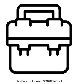 Fix box icon outline vector. Open toolkit. Repair hammer