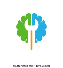 Fix Brain Logo Icon Design