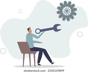 Fix business problem, help resolve problem, improve business in downturn or crisis management concept.flat characters.