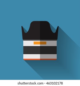 Fix camera lens, Photo shooting, Photographing equipment, Flat designed Vector illustration