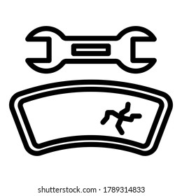Fix car windscreen icon. Outline fix car windscreen vector icon for web design isolated on white background