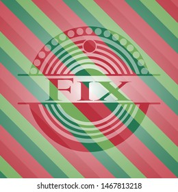 Fix christmas style emblem. Vector Illustration. Detailed.