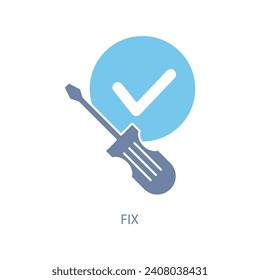 fix concept line icon. Simple element illustration. fix concept outline symbol design.