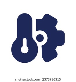 Fix conditioning system black glyph ui icon. Hotel room service. User interface design. Silhouette symbol on white space. Solid pictogram for web, mobile. Isolated vector illustration