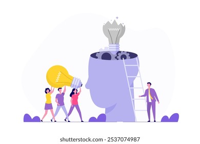 Corrigir ideia de criatividade, solução de problemas, ajudar o conceito de sucesso empresarial. Ilustração vetorial.