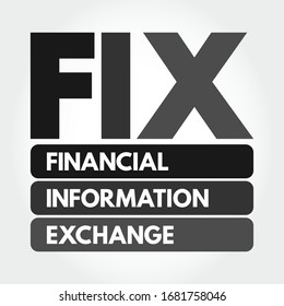 FIX - Acrónimo de Financial Information eExchange, fondo de concepto de negocio