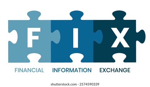 FIX - financial information exchange. acronym business concept. vector illustration concept with keywords and icons. lettering illustration with icons for web banner, flyer, landing page