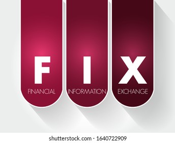 FIX - Financial Information eXchange - electronic communications protocol for international real-time exchange  of information, acronym text concept