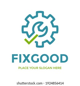 Fix good vector logo template. This design use checklist symbol.