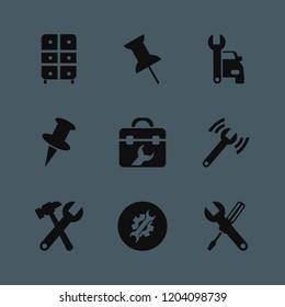 fix icon. fix vector icons set wrench gear, wrench screwdriver, car repair and wrench hammer