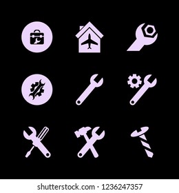 fix icon. fix vector icons set toolbox, wrench, wrench hammer and wrench screwdriver