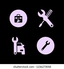 fix icon. fix vector icons set wrench, toolbox, car repair and wrench screwdriver