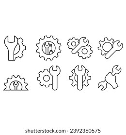 Fix icon vector set. Repair illustration sign collection. Service center symbol. Update logo.