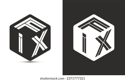 FIX letter logo design with illustrator cube logo, vector logo modern alphabet font overlap style. Premium Business logo icon. White color on black background