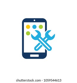 Fix Mobile Phone Logo Icon Design