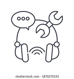 Fix pboblem icon, linear isolated illustration, thin line vector, web design sign, outline concept symbol with editable stroke on white background.