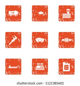 Fix prey icons set. Grunge set of 9 fix prey vector icons for web isolated on white background