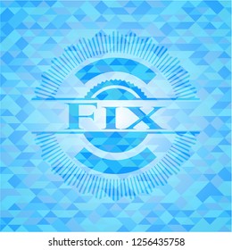 Fix realistic sky blue emblem. Mosaic background