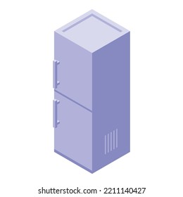 Fix refrigerator icon isometric vector. Repair fridge. Kitchen household
