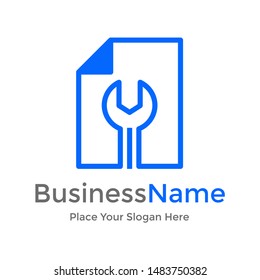 Fix or repair document vector logo template. This graphic suitable for working business.