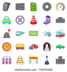 Fix the road icons set. Isometric set of 25 fix the road vector icons for web isolated on white background