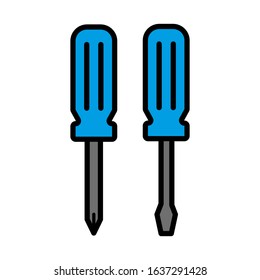 Fix screwdriver icon. Simple illustration of fix screwdriver vector icon for web design isolated on white background