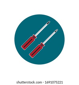Corregir icono del destornillador. Ilustración simple del icono del vectorial fijo para el diseño web aislado en fondo blanco