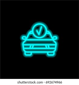 Fix Sign blue glowing neon ui ux icon. Glowing sign logo vector