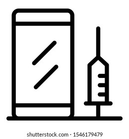 Fix smartphone icon. Outline fix smartphone vector icon for web design isolated on white background