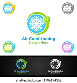 Fix Snow Air Conditioning and Heating Services Logo Design