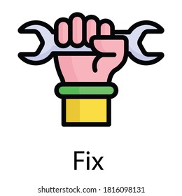 fix vector flat icon, colored line vector design