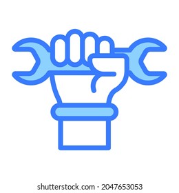 fix vector  outline icon, blue line vector design