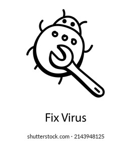 Fix Virus icon is designed in doodle style, visually perfect 

