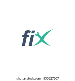 Fix Wordmark Repair Vector Logo Design Element