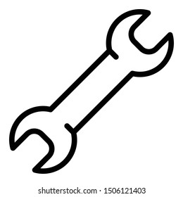 Fix wrench icon. Outline fix wrench vector icon for web design isolated on white background