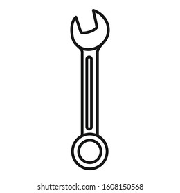 Fix wrench icon. Outline fix wrench vector icon for web design isolated on white background