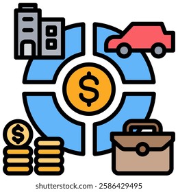 Fixed Asset Icon Element For Design