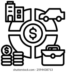 Fixed Asset Icon Element For Design